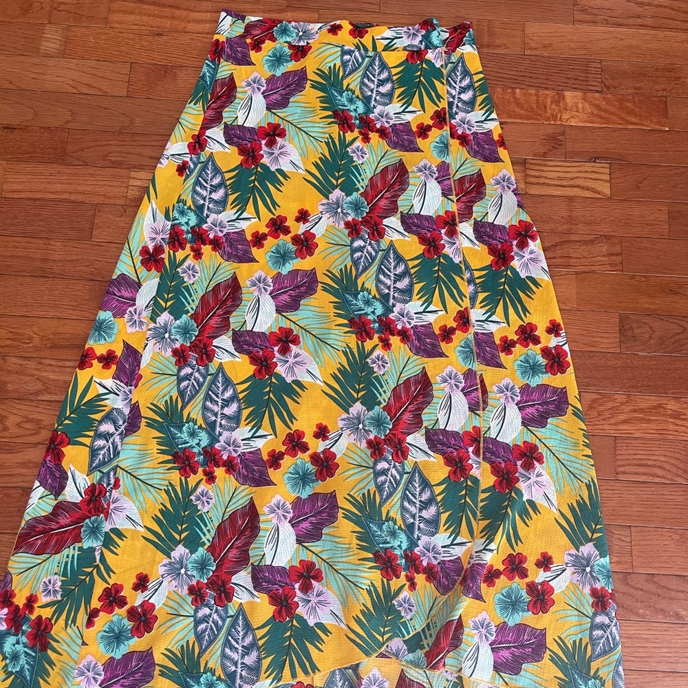 Tropical wrap skirt/cover up